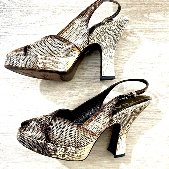 1990s Prada Ringtail Lizard Platform w Curved Heel - Picture 12 of 12